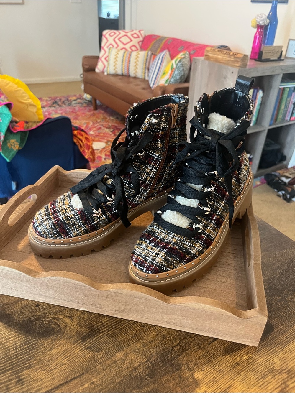 Steve Madden Rainier Plaid Combat Boots – Women’s 5.5 / Youth 4